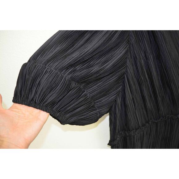 Anthropologie V-Neck Pleated Midi Dress Size X Large - Picture 4 of 6